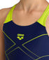 G Mark Swimsuit V Back navy-softgreen Arena