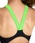 G Swimsuit V Back Graphic black-softgreen Arena