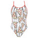 W Crazy Pizza Lace Back One Piece black-fluo-red