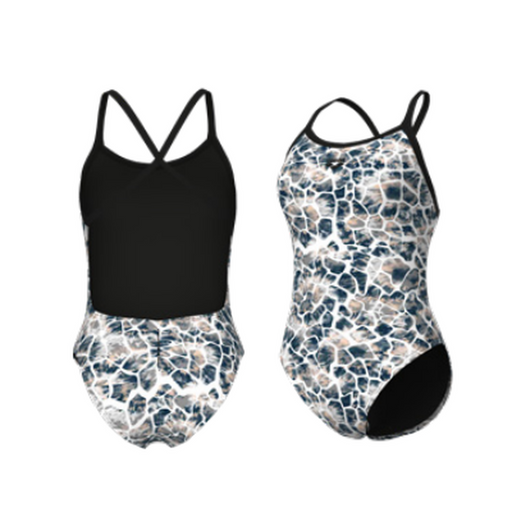 W Earth Swimsuit Xcross Back black-white multi