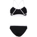 W Icons Bikini Cross Back Solid black-white