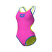 W One Double Cross Back One Piece pink-blue river Arena