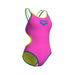 W One Double Cross Back One Piece pink-blue river Arena
