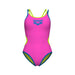 W One Double Cross Back One Piece pink-blue river Arena