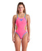 W One Double Cross Back One Piece pink-blue river Arena