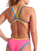 W One Double Cross Back One Piece pink-blue river Arena