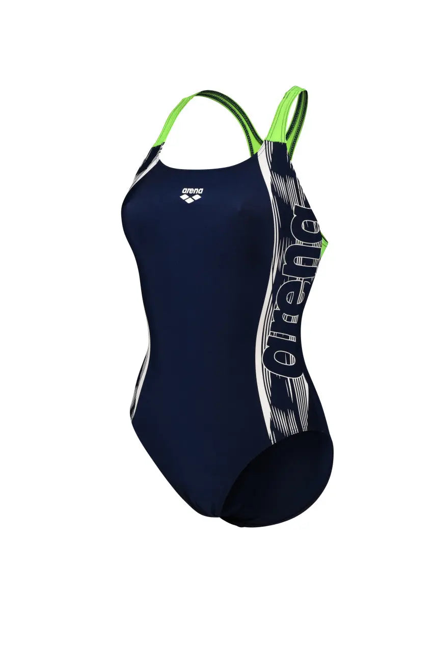 W Swim Pro Back Graphic navy-softgreen Arena